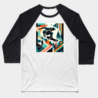 Skyscraper Ollie: Urban Skateboarding Fusion Baseball T-Shirt